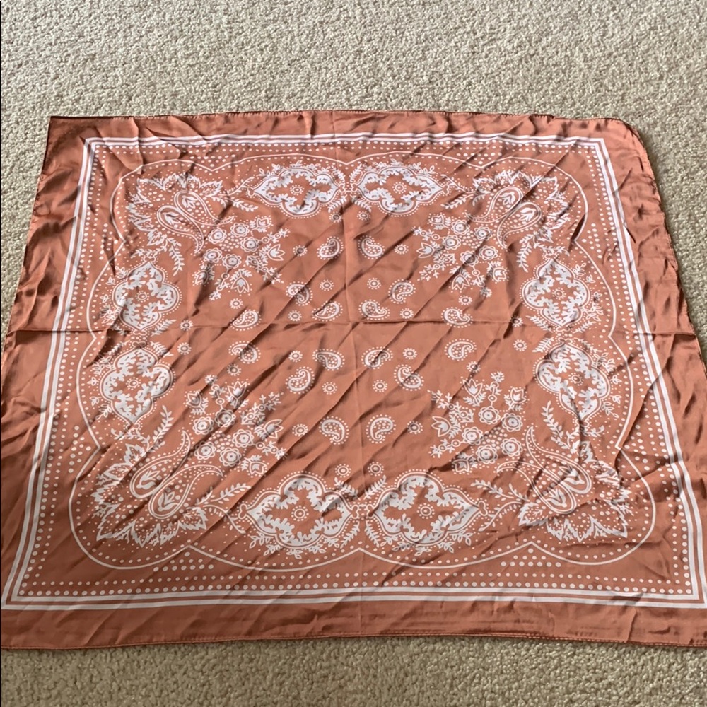 Rust And White Print Women’s Scarf Or Purse Twilly
